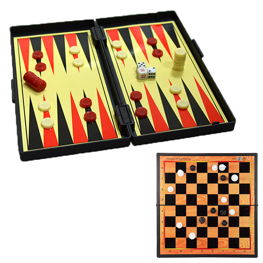 Plastic Folding Chess, Checkers & Backgammon Magnetic Board – Najjar Stores