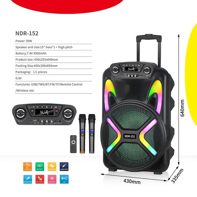 Speaker NDR-152 Portable Karaoke - Image 2