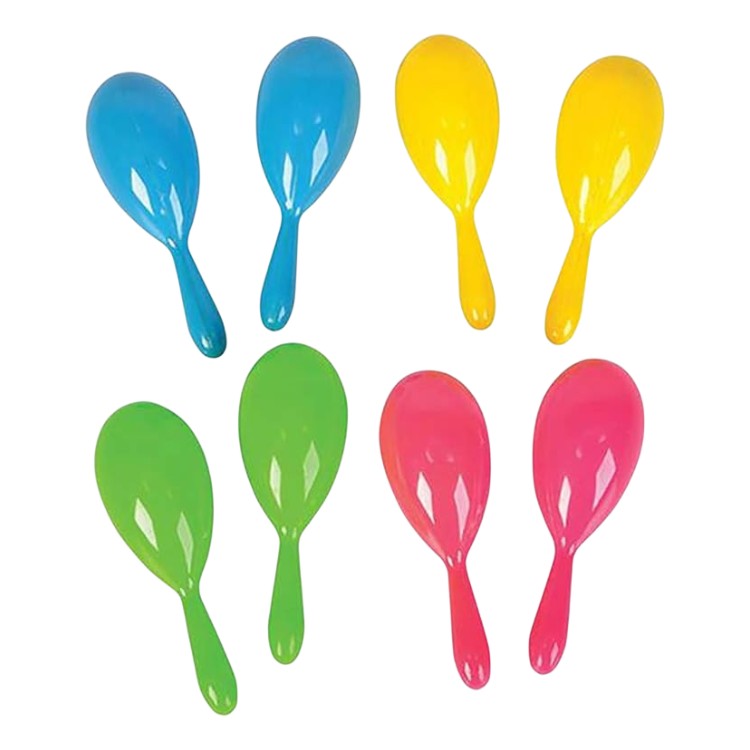 Plastic Neon Maracas Instrument