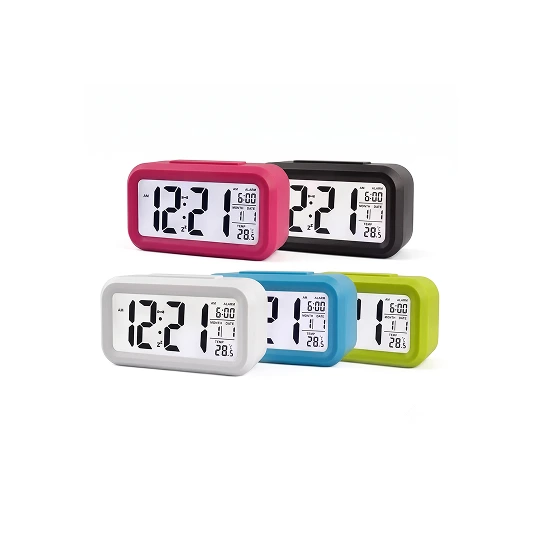 Digital LCD Alarm Clock – Display with Temperature & Date